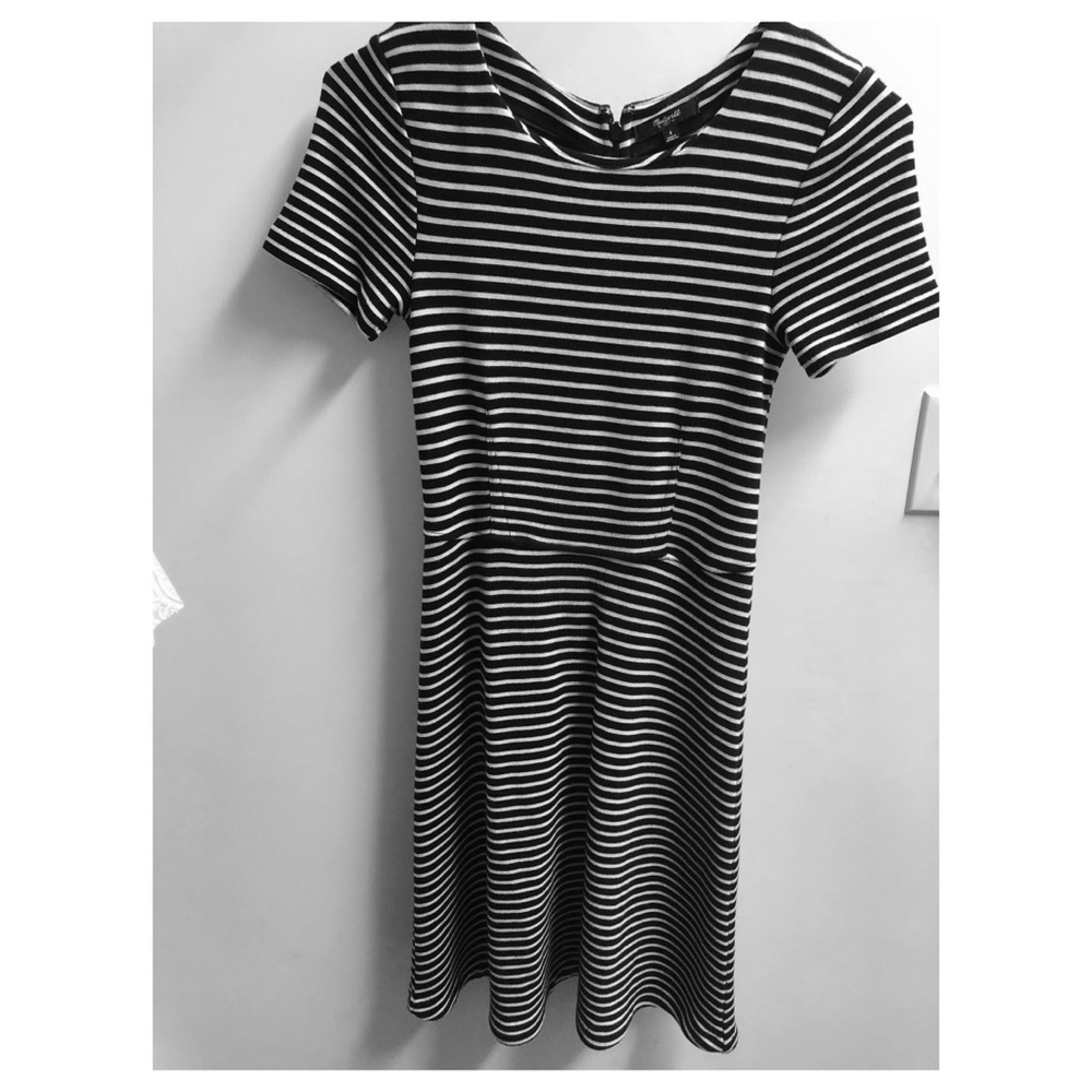 Black and white striped Madewell dress